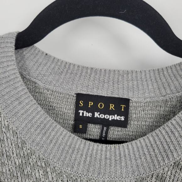 The Kooples Sport Grey Knit Crewneck Zipper Sweater S - Picture 5 of 7